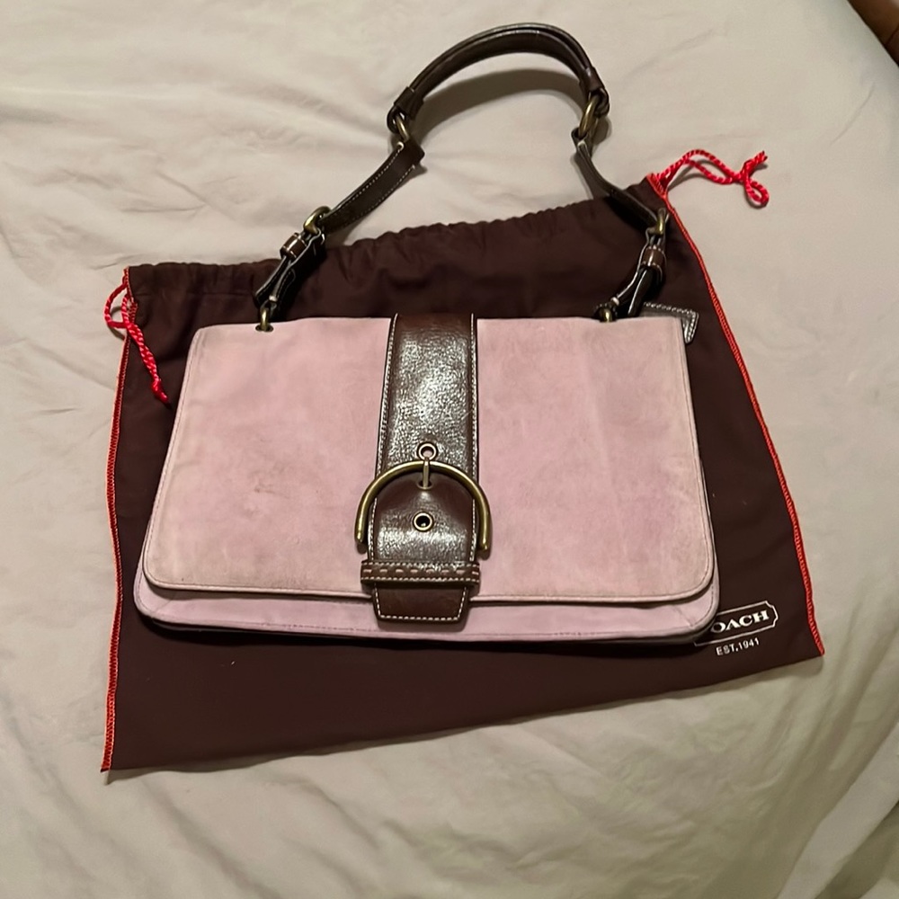 Coach lavender shoulder clutch